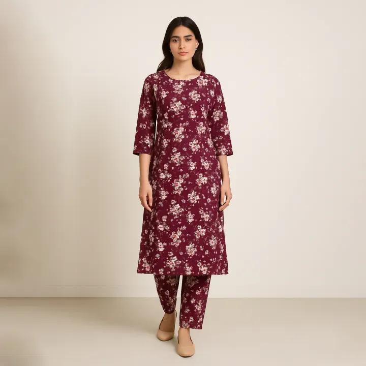 2 Pcs Women's Unstitched Printed Suit