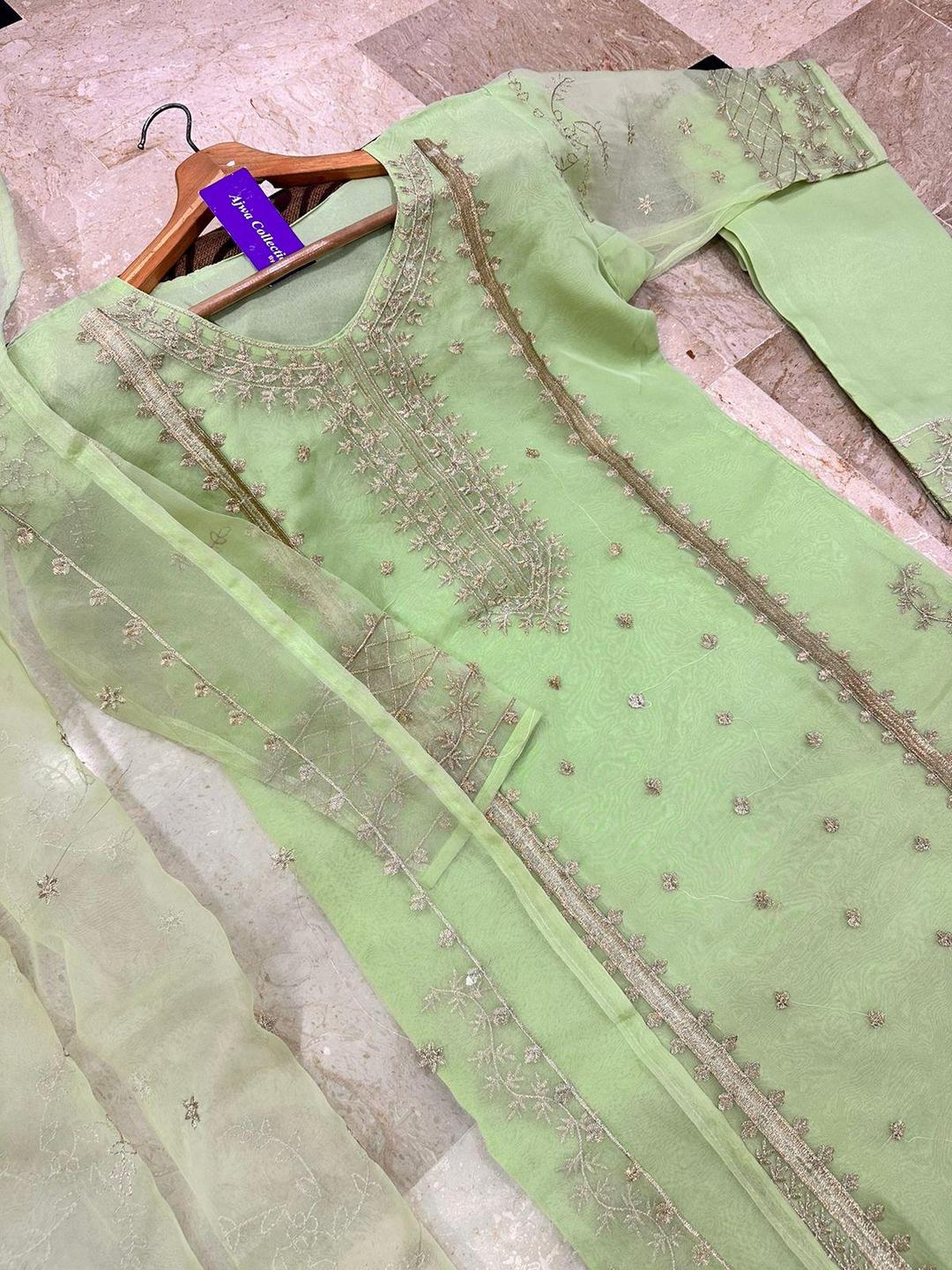 3 Pcs Women's Stitched Embroidered Suit