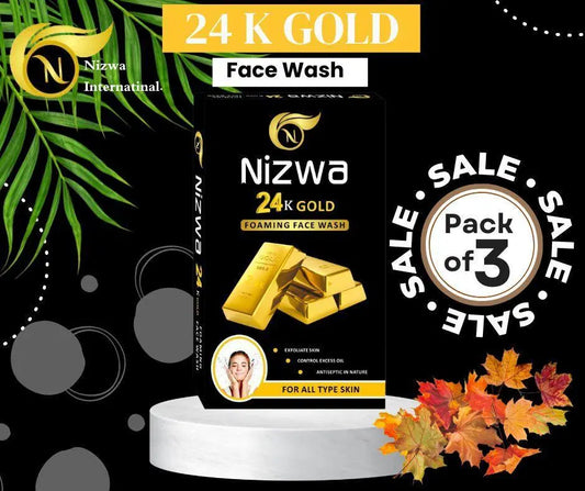 Nizwa - 24 K Gold Foaming Face Wash (Pack Of 3)