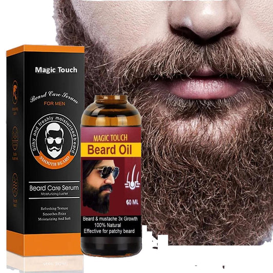 Magic Touch Beard Growth Oil for Men | Beard Growth Guaranteed with Argan 3x faster Growth